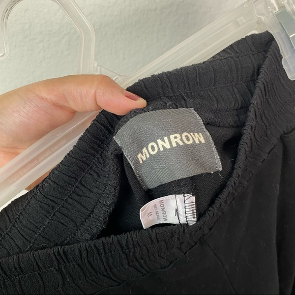 MONROW Black Crepe Skinny Pocket Joggers SZ M - Picture 8 of 9